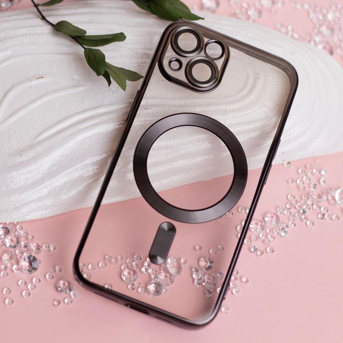 OEM - iPhone 15 Pro Skal Svart Krom Mag Stötsäker