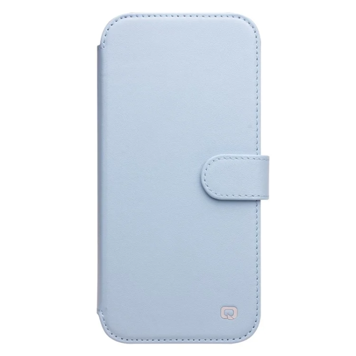 QIALINO - Qialino iPhone 13 Plånboksfodral Äkta Läder Cowhide - Blå