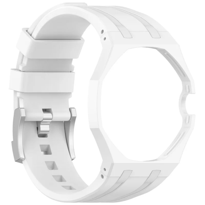 A-One Brand - Swatch Royal Pop Silikonarmband med Integrerat Skyddsskal - Vit