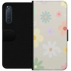 Gustaf - Pl&aring;nboksfodral till Sony Xperia 5 II med fejdande blommor