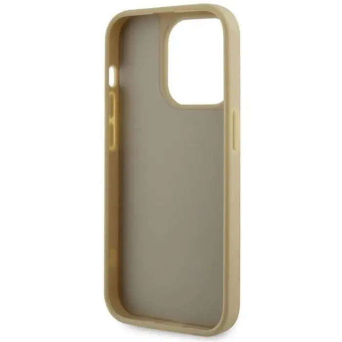 Guess - Guess iPhone 14 Pro Max Mobilskal Rhinestone Triangle - Guld