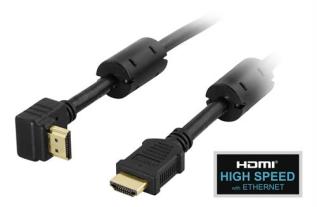 UTGATT1 - DELTACO vinklad HDMI kabel, 1m - Svart