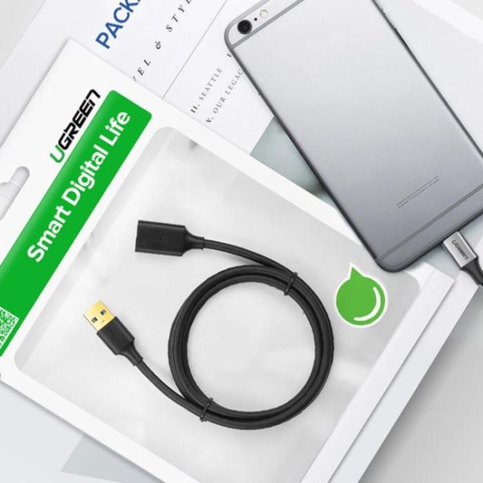 Ugreen - Ugreen Förlängning Kabel USB 3.0 Hona/USB 3.0 Hane 1m - Svart