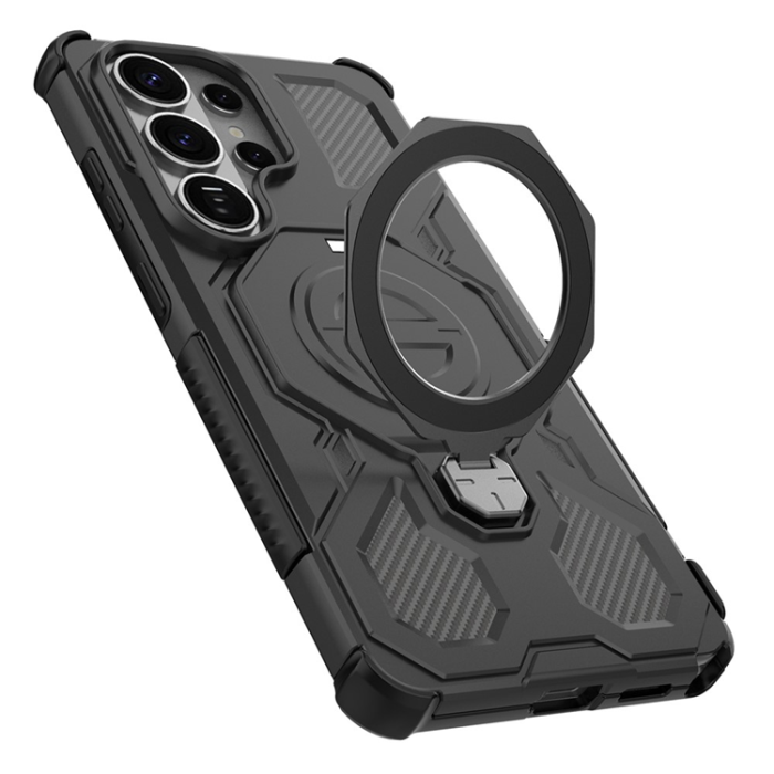 A-One Brand - Galaxy S26 Ultra Mobilskal Rotating Metal Kickstand - Svart