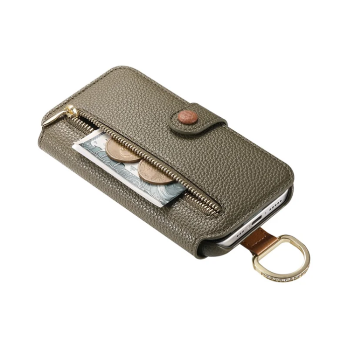 A-One Brand - iPhone 17 Pro Plånboksfodral RFID Blocking Zipper - Grön