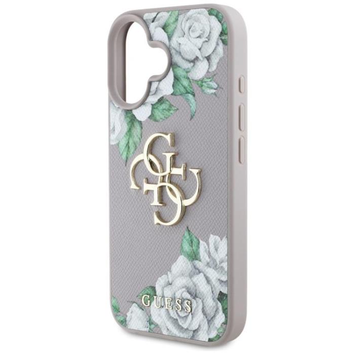 Guess - Guess iPhone 16 Mobilskal Grained Roses Big 4G logo - Lila