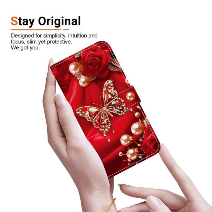 OEM - Samsung Galaxy S26 / S26 Pro Fodral Äkta Läder Ställ - Pearl Butterfly Rose