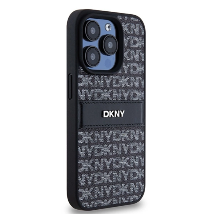 DKNY - DKNY iPhone 14 Pro Mobilskal Läder Mono Stripe & Metal Logo