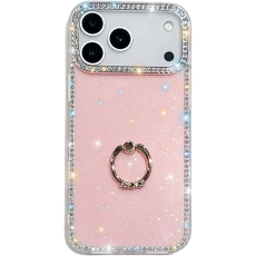 A-One Brand - iPhone 17 Pro Max Mobilskal Rhinestone Edge Ring Kickstand