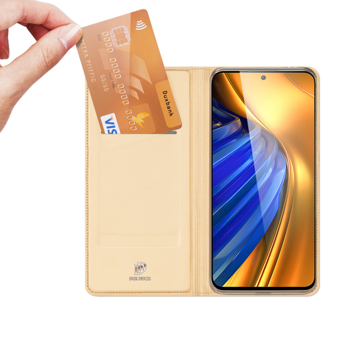 Dux Ducis - Dux Ducis Xiaomi Poco F4 5G Plånboksfodral Skin Series - Guld