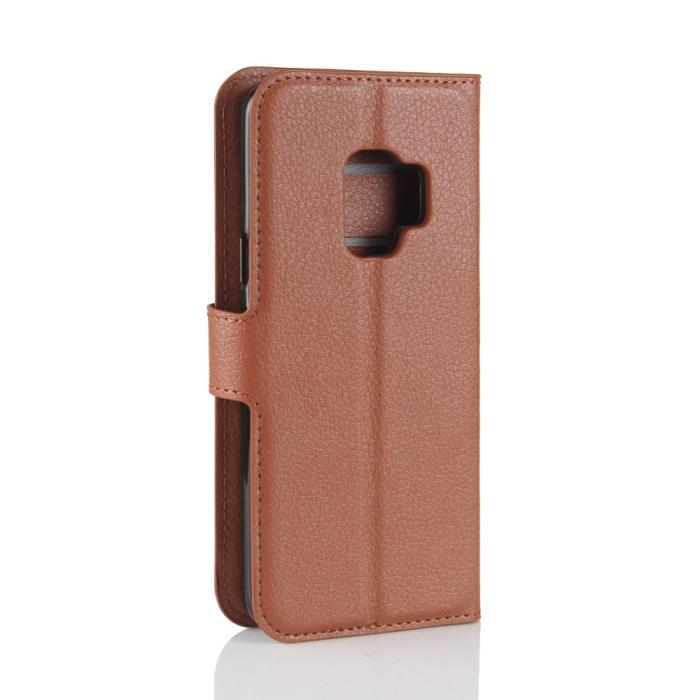 A-One Brand - Litchi Plånboksfodral till Samsung Galaxy S9 - Brun