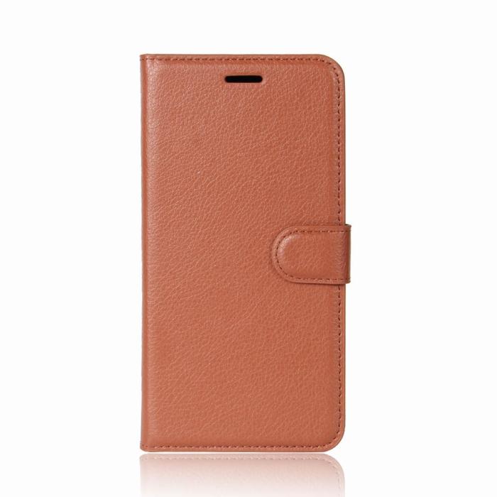 A-One Brand - Litchi Plånboksfodral till Samsung Galaxy S9 - Brun