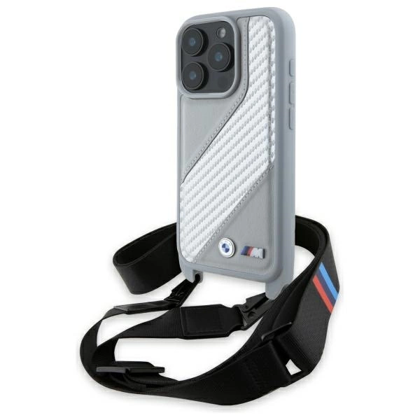 BMW iPhone 16 Pro Max Mobilskal Carbon Stripe & Strap - Grå | 2353 | AlltMobil