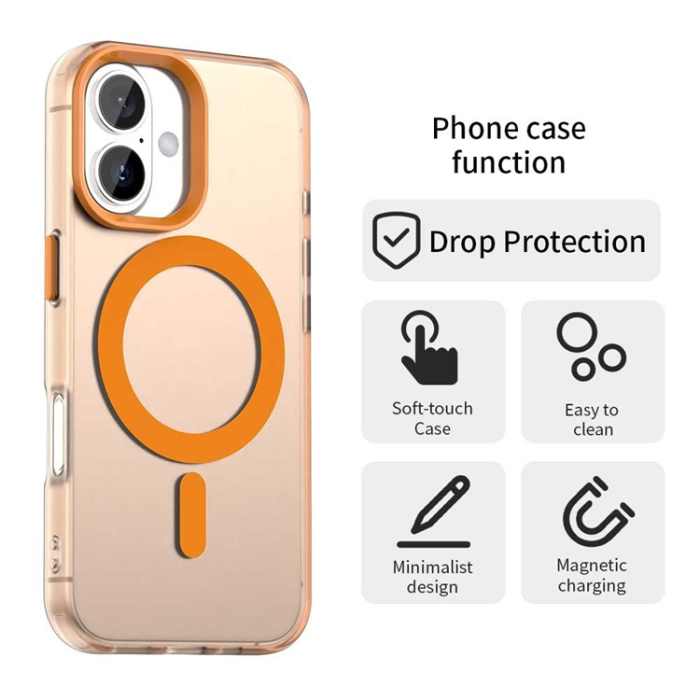 A-One Brand - iPhone 17 Mobilskal MagSafe Anti Drop Hybrid - Orange
