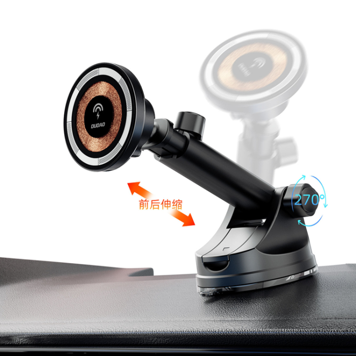 Dudao - Dudao MagSafe Bilhållare med 15W Trådlös laddare F12MAX Plus - Svart