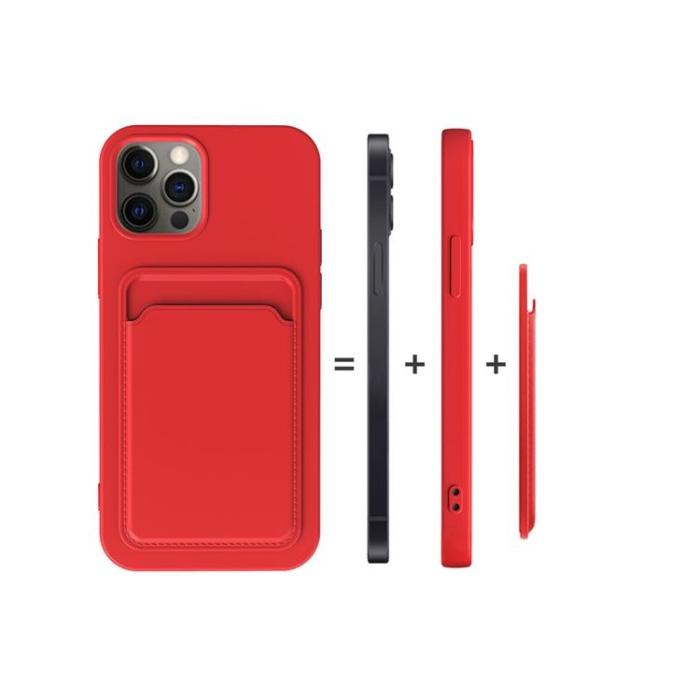 OEM - iPhone 15 Mobilskal Korthållare Silikon - Grön