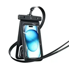 USAMS - USAMS Dubbel Vattentät Mobilväska 6.7" IP68 - Svart