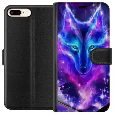 Gustaf - Pl&aring;nboksfodral till Apple iPhone 8 Plus med Neon Varg