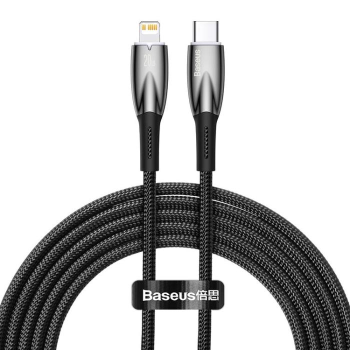 BASEUS - Baseus USB-C till Lightning kabel 20W 2m - Svart