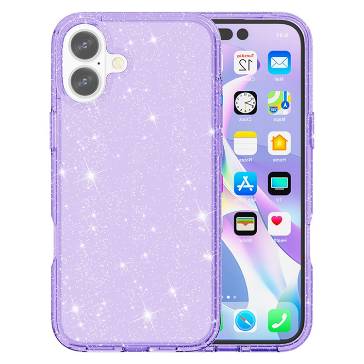 iPhone 17 Mobilskal Glittrande Puderglitter - Lila | 2353 | AlltMobil