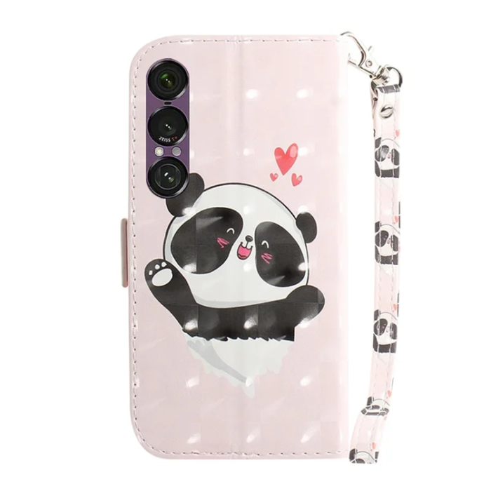 A-One Brand - Sony Xperia 1 VII Plånboksfodral med Handledsrem - Panda