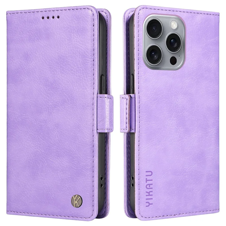 YIKATU iPhone 16 Pro Max Plånboksfodral Litchi Texture - Lila | 2353 | AlltMobil