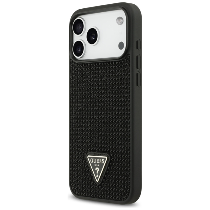 Guess - Guess iPhone 17 Pro Mobilskal Rhinestone Triangle Logo - Svart