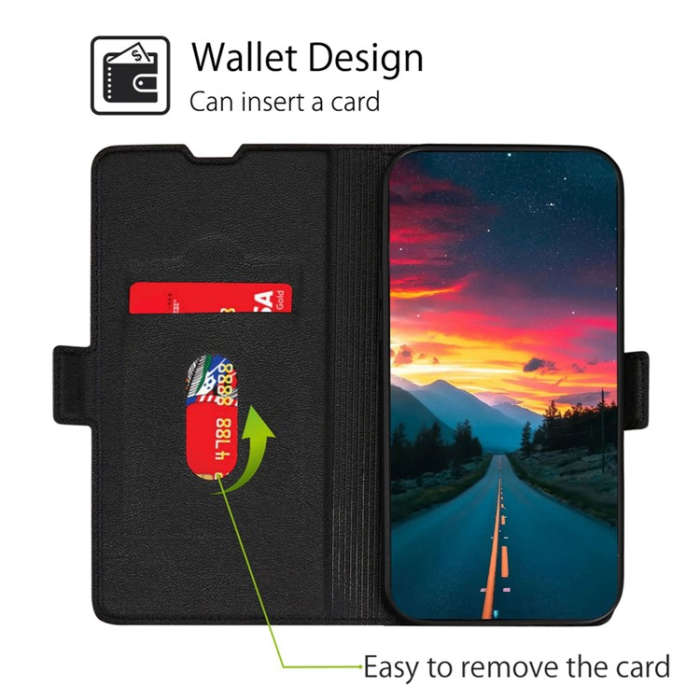 OEM - Xiaomi 13 Lite Plånboksfodral Dual Magnetic Clasp - Svart