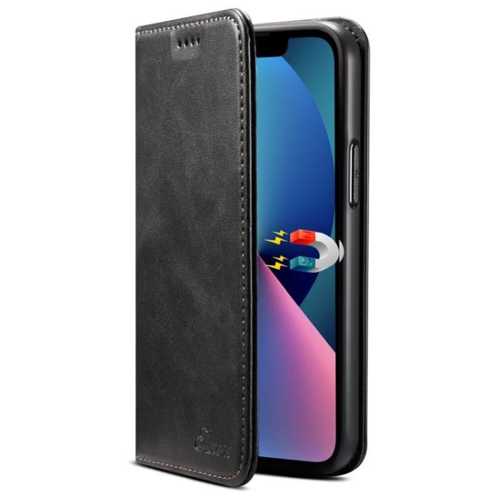 SUTENI - SUTENI iPhone 14 Plus Plånboksfodral Magnetic Kickstand - Svart