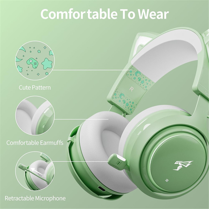 SOMIC - SOMIC Over-Ear Trådlösa Hörlurar Bluetooth Cat Ear GS510 - Grön