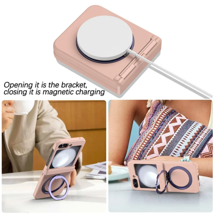 A-One Brand - Galaxy Z Flip 7 Mobilskal Magsafe Spring Hinge - Rosa