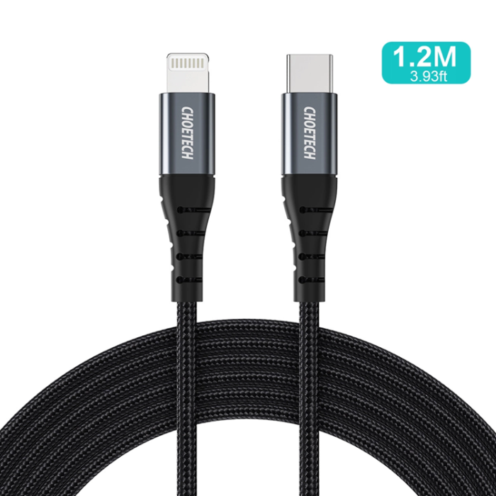 Choetech - Choetech USB-C till Lightning kabel MFi 1.2m lång - Svart