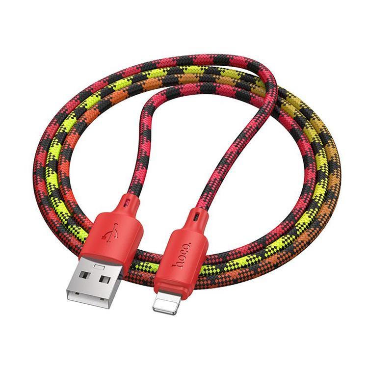 HOCO USB-A till Lightning Kabel 2.4A 1m Nylon X116 - Gradient Röd | 3541 | AlltMobil
