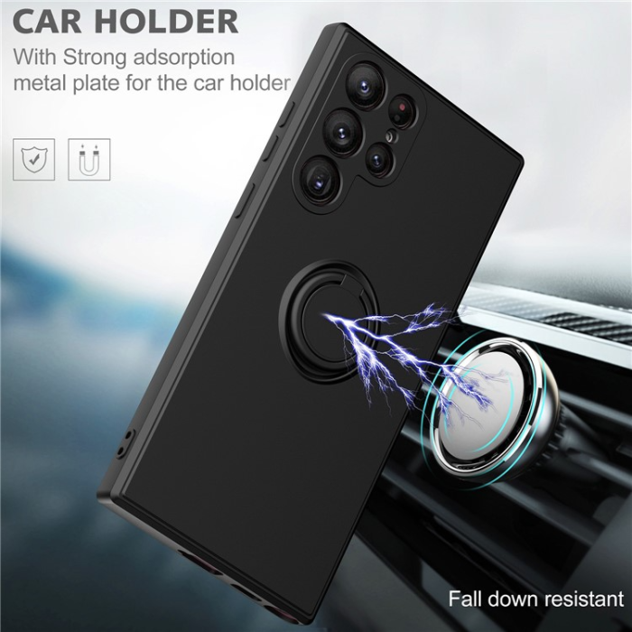 A-One Brand - Galaxy S23 Skal Ringhållare Kickstand Shockproof - Svart
