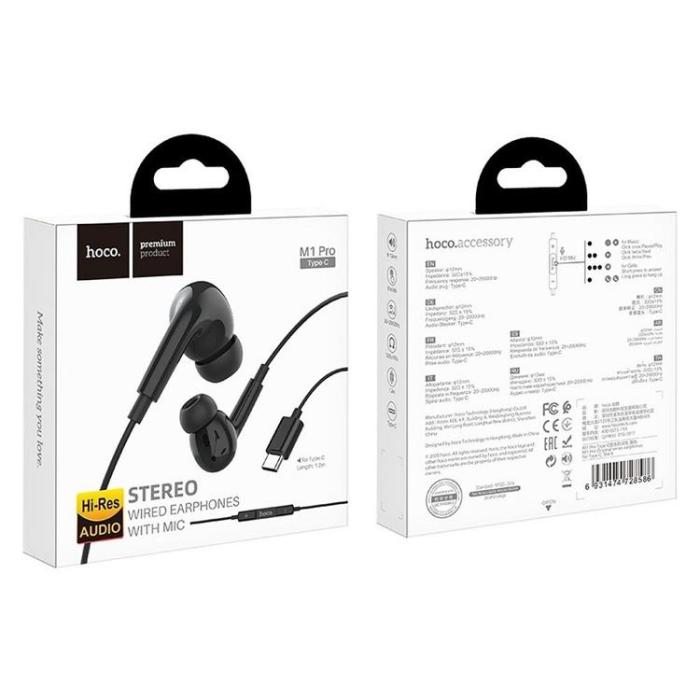 UTGATT1 - Hoco In-Ear Hörlurar Typ-C - Svart