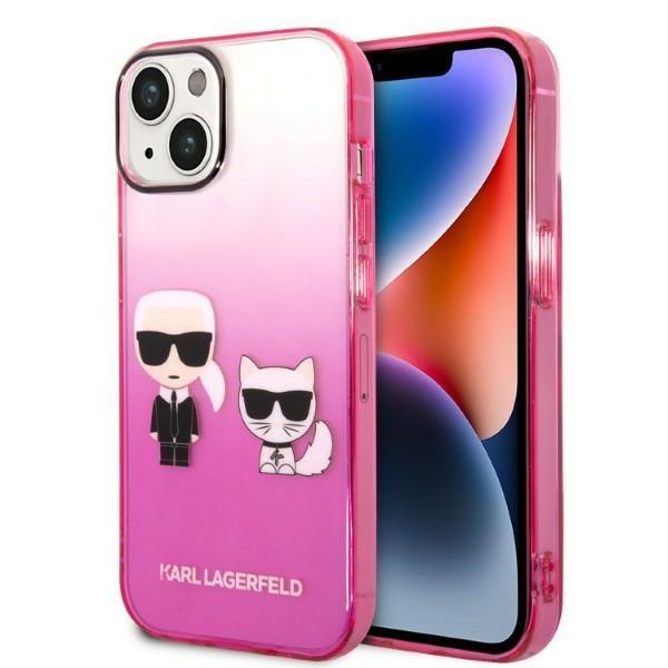 Karl Lagerfeld iPhone 14 Plus Skal Gradient Ikonik Karl & Choupette - Rosa | 2353 | AlltMobil