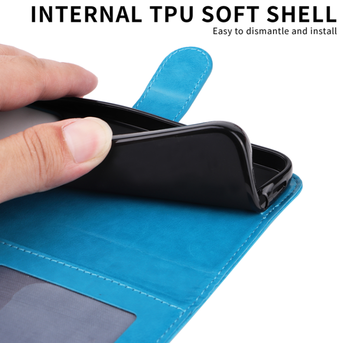 A-One Brand - Galaxy S26/S26 Pro Plånboksfodral Sunflower Imprint Läder - Blå