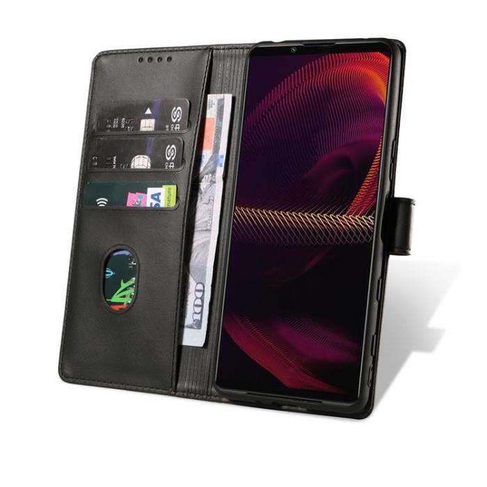 UTGATT1 - Magnet Elegant Kickstand Fodral Sony Xperia 10 III - Svart