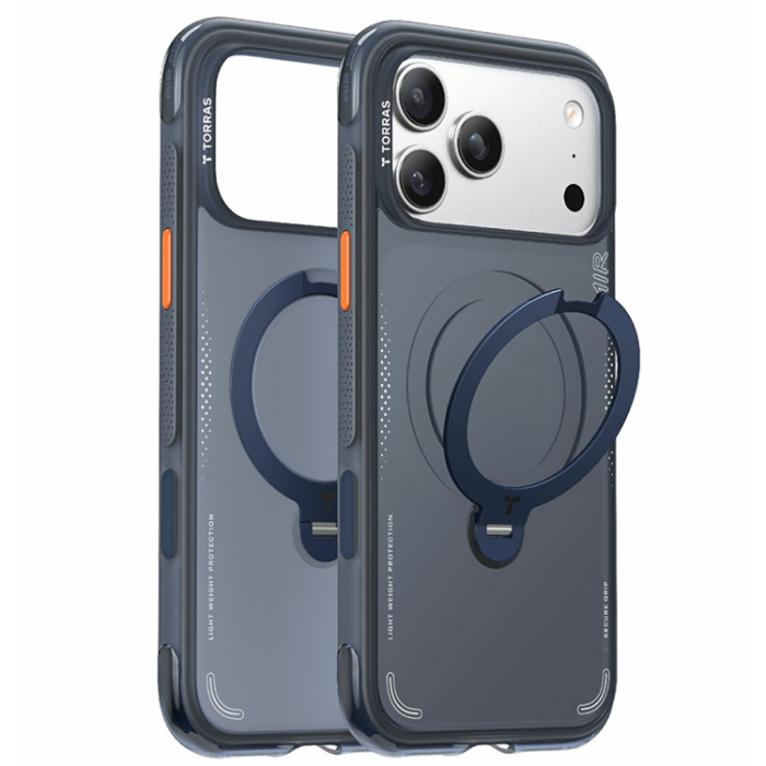 Torras - TORRAS iPhone 17 Pro Mobilskal MagSafe Ostand Q3 Air - Midnattsblå