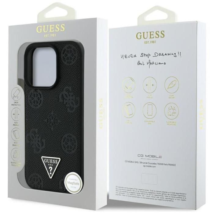 Guess - Guess iPhone 16 Pro Mobilskal MagSafe Hot Stamp Peony Triangle