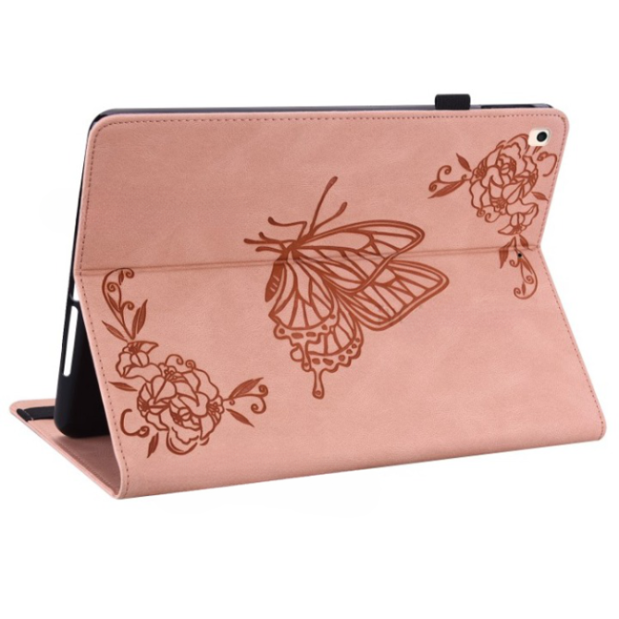 A-One Brand - iPad 10.2 (2019/2020/2021) Fodral Imprinted Butterfly - Rosa