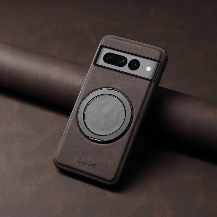 DENIOR - DENIOR Google Pixel 7 Pro 5G Magnetfodral Konstläder - Brun