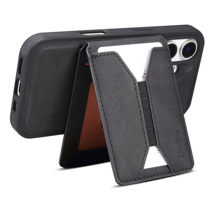 DENIOR - DENIOR D17 iPhone 16 Fodral KonstLäder - Svart
