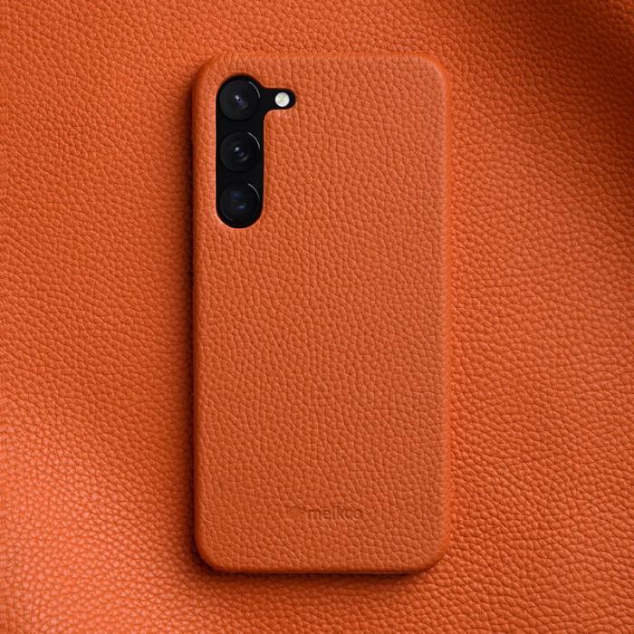 Melkco - MELKCO Mobilskal för Samsung Galaxy S23 Äkta läder PC Orange