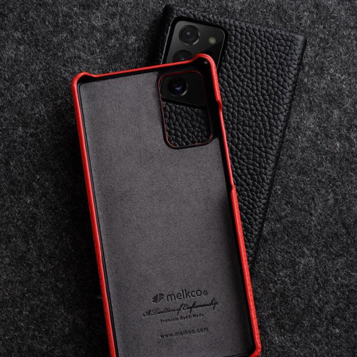 Melkco - MELKCO Mobilskal för Samsung Galaxy S23 Ultra, Äkta läder, Grå