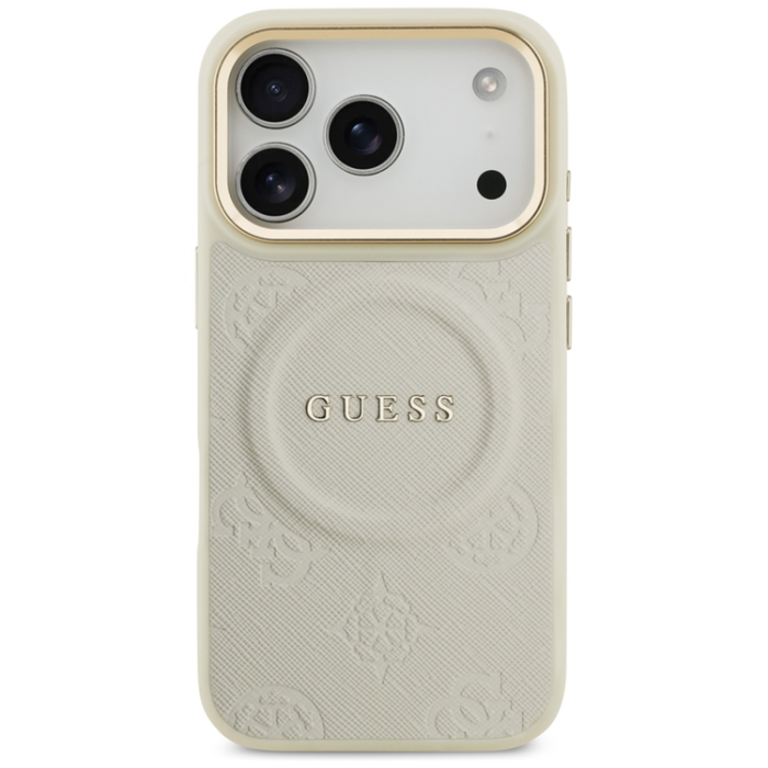 Guess - Guess iPhone 17 Pro Mobilskal Magsafe Peony Hot Stamp - Beige