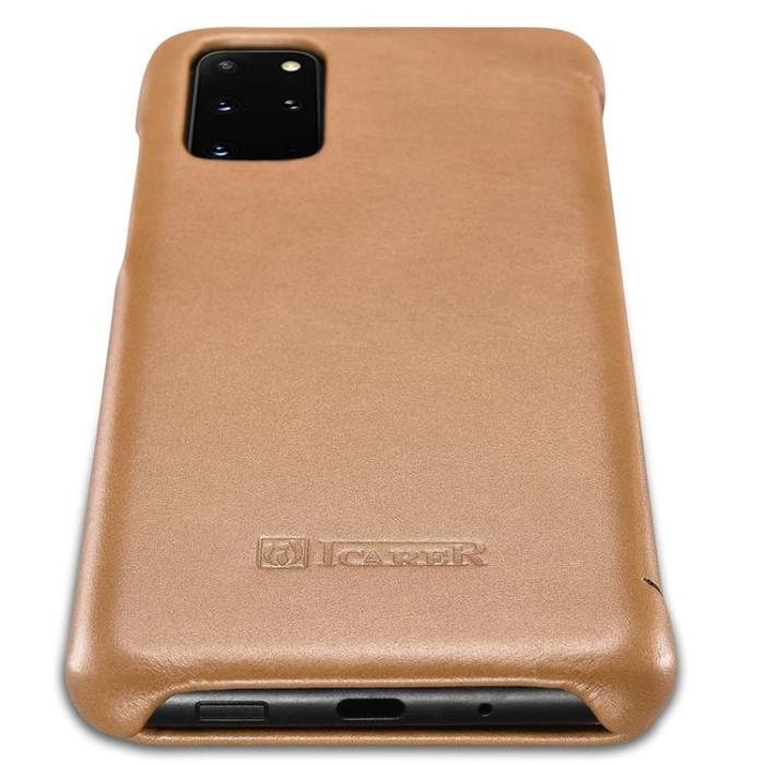UTGATT1 - iCarer Galaxy S20 Ultra Fodral Curved Edge Äkta Läder - Guld