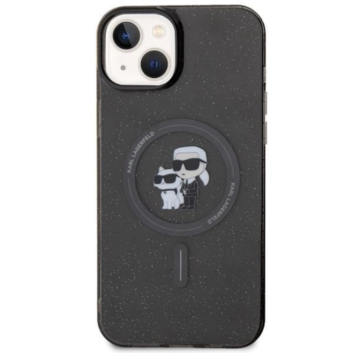 KARL LAGERFELD - KARL LAGERFELD iPhone 15 Plus Mobilskal Magsafe Glitter - Svart