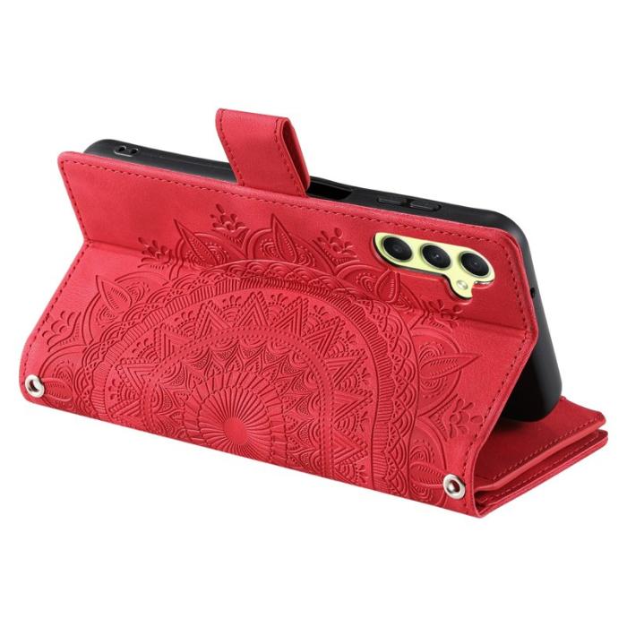 OEM - Samsung Galaxy S26 Plånboksfodral Mandala Blommönster Konstläder - Rosa