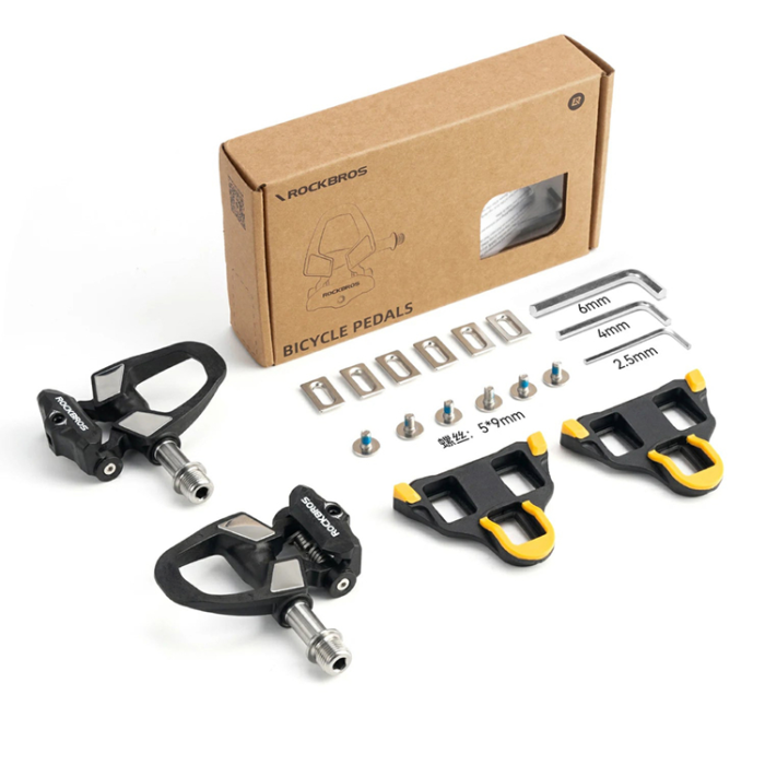 Rockbros - Rockbros Pedaler i Kolfiber och Titanlegering RD9 Shimano SPD-SL - Svart